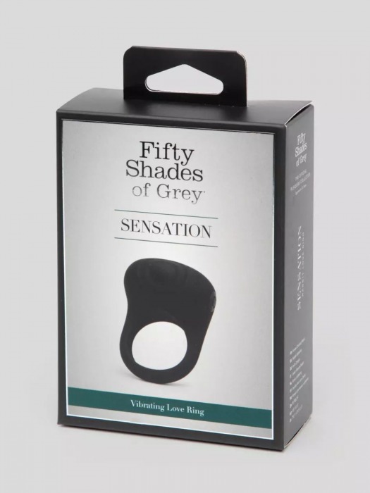 Черное эрекционное виброкольцо Sensation Rechargeable Vibrating Love Ring - Fifty Shades of Grey - в Туле купить с доставкой