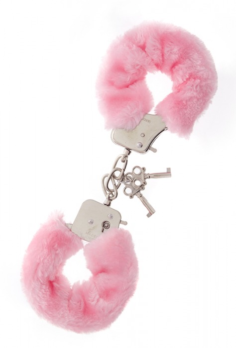 Металлические наручники с розовой меховой опушкой METAL HANDCUFF WITH PLUSH PINK - Dream Toys - купить с доставкой в Туле