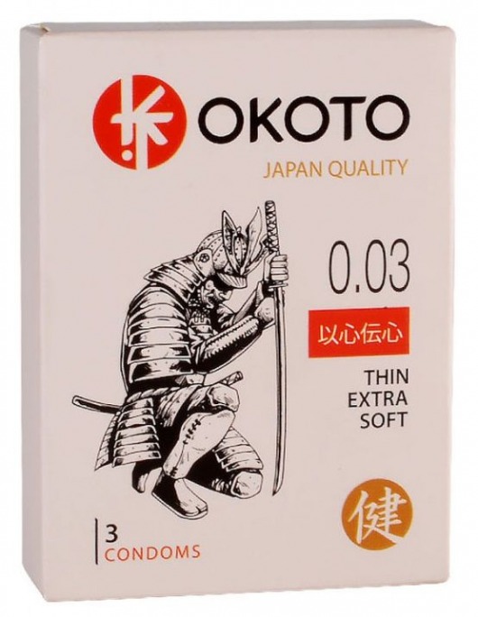 Тонкие презервативы OKOTO Thin Extra Soft - 3 шт. - Sitabella - купить с доставкой в Туле