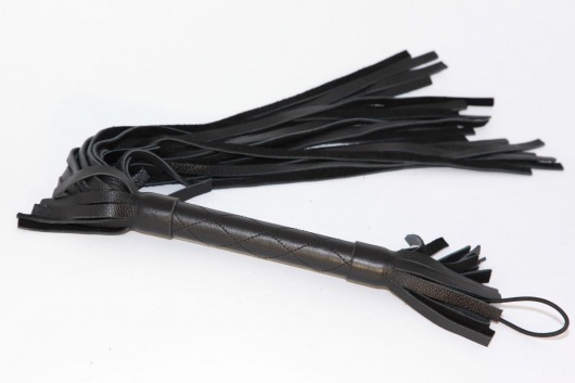 Чёрная плетка из натуральной кожи - 45 см. - БДСМ Арсенал - купить с доставкой в Туле