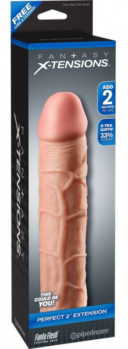 Телесная насадка Fantasy X-tensions Perfect 2  Extension - 20,3 см. - Pipedream - в Туле купить с доставкой
