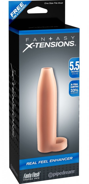 Насадка-расширитель с кольцом для подхвата мошонки Real Feel Enhancer - 14 см. - Pipedream - в Туле купить с доставкой