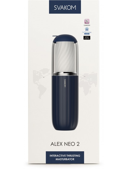 Черно-белый интерактивный мастурбатор Alex Neo 2 - Svakom - в Туле купить с доставкой