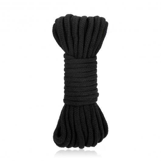 Черная хлопковая веревка для связывания Bondage Rope - 10 м. - Lux Fetish - купить с доставкой в Туле
