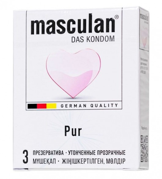 Супертонкие презервативы Masculan Pur - 3 шт. - Masculan - купить с доставкой в Туле