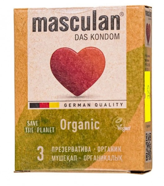 Экологически чистые презервативы Masculan Organic - 3 шт. - Masculan - купить с доставкой в Туле