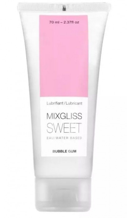 Смазка на водной основе Mixgliss Sweet с ароматом бабл-гам - 70 мл. - Mixgliss - купить с доставкой в Туле