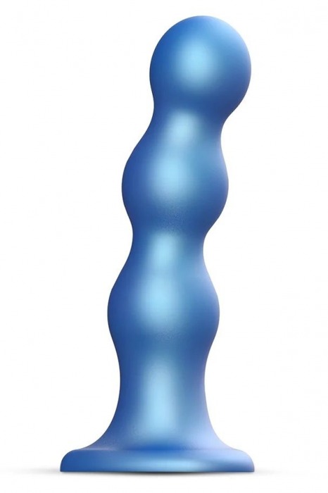Голубая насадка Strap-On-Me Dildo Plug Balls size L - Strap-on-me - купить с доставкой в Туле