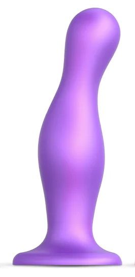 Фиолетовая насадка Strap-On-Me Dildo Plug Curvy size L - Strap-on-me - купить с доставкой в Туле