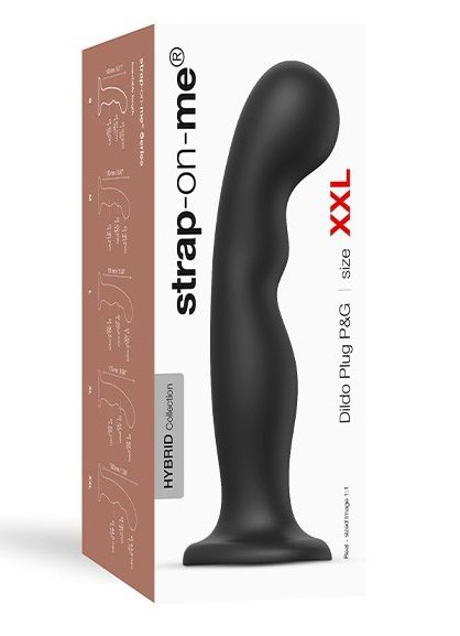 Черная насадка Strap-On-Me Dildo Plug P G size XXL - Strap-on-me - купить с доставкой в Туле
