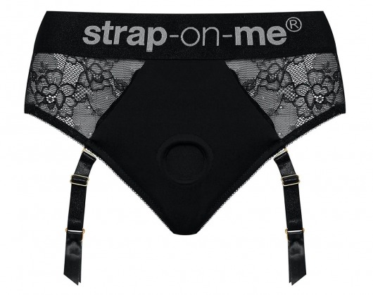Черные трусики для насадок Diva Lingerie Harness - size L - Strap-on-me - купить с доставкой в Туле