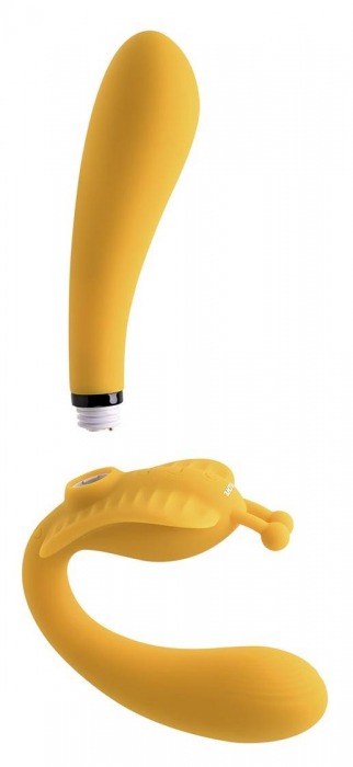 Желтый безремневой вибрострапон The Monarch - 23 см. - Evolved - купить с доставкой в Туле