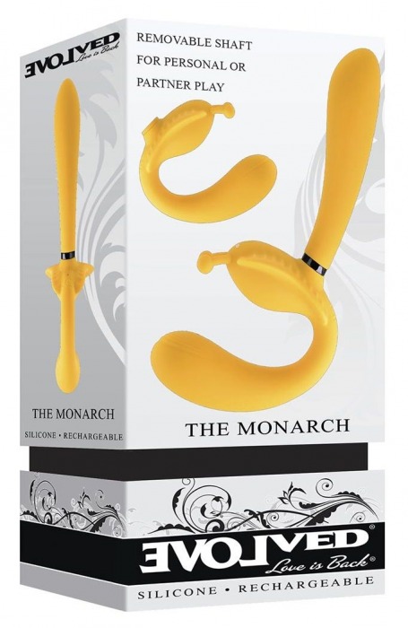 Желтый безремневой вибрострапон The Monarch - 23 см. - Evolved - купить с доставкой в Туле