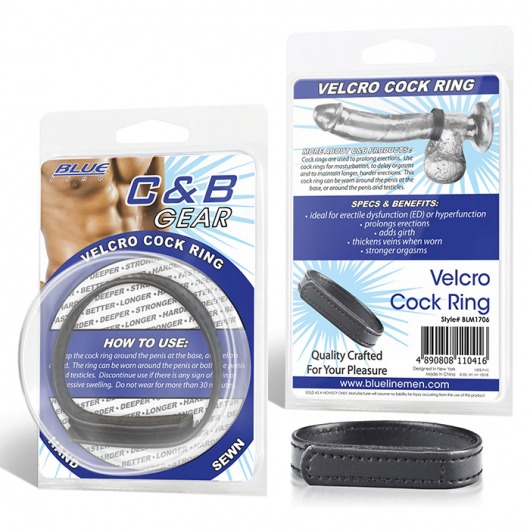 Кольцо на пенис из искусственной кожи на липучке VELCRO COCK RING - 5 см. - BlueLine - в Туле купить с доставкой