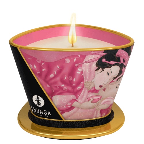 Массажная свеча Rose Petals с ароматом розы - 170 мл. - Shunga - купить с доставкой в Туле