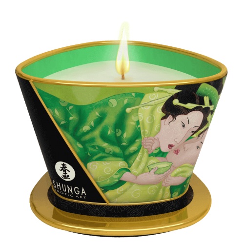 Массажная свеча Exotic Green Tea с ароматом зелёного чая - 170 мл. - Shunga - купить с доставкой в Туле