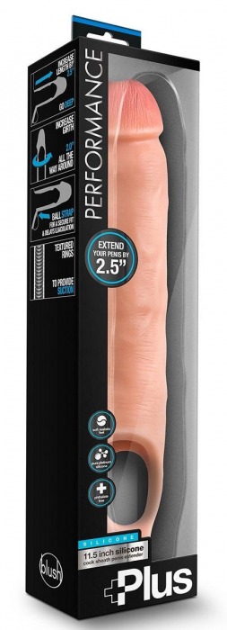Телесная насадка-удлинитель 11.5 Inch Silicone Cock Sheath Penis Extender - 29,2 см. - Blush Novelties - в Туле купить с доставкой