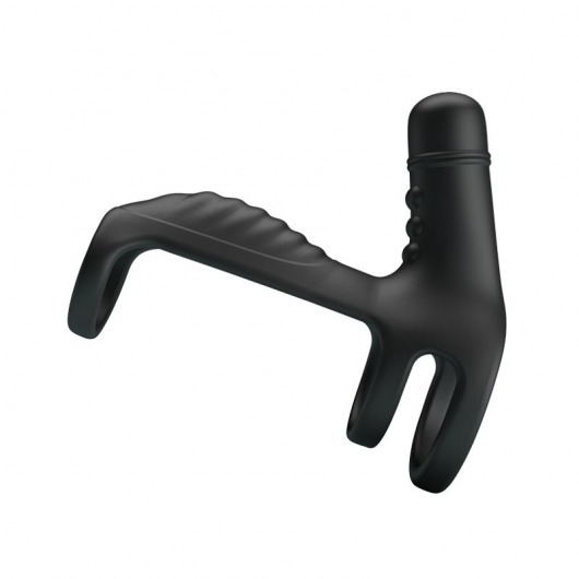 Черная вибронасадка на пенис Vibrating Penis Sling - Baile - в Туле купить с доставкой
