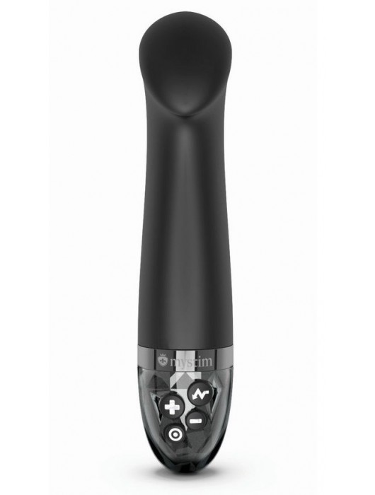 Черный вибратор с функцией электростимуляции Right on Ron - 17 см. - MyStim - купить с доставкой в Туле