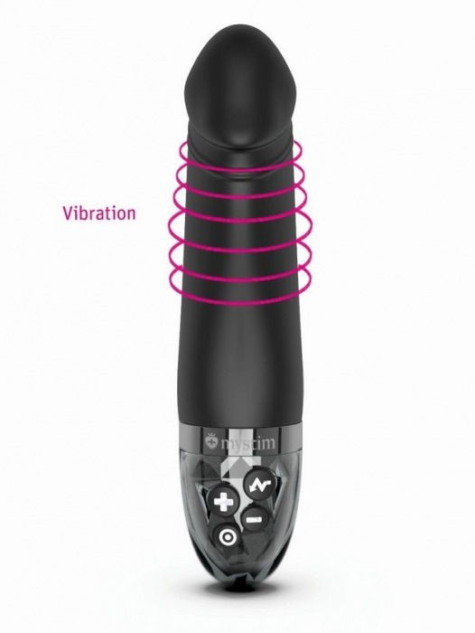 Черный вибратор с электростимуляцией Real Deal Neal - 16,5 см. - MyStim - купить с доставкой в Туле