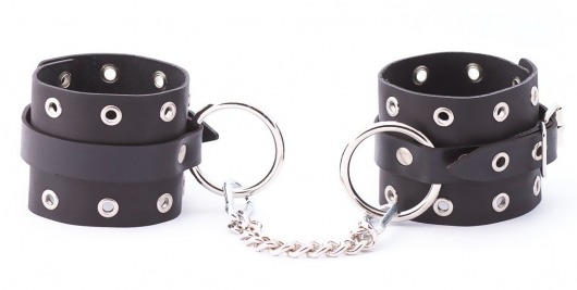 Черные кожаные оковы с люверсами - Crazy Handmade - купить с доставкой в Туле