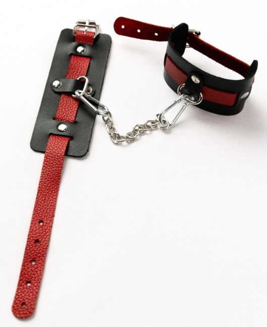 Черные оковы с красным декором и заклепками - Crazy Handmade - купить с доставкой в Туле