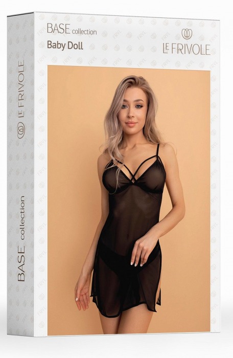 Коротенькая прозрачная сорочка с боковыми разрезами - Le Frivole купить с доставкой