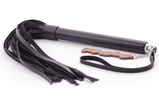Черная кожаная плеть  Индиго  - 50 см. - Crazy Handmade - купить с доставкой в Туле