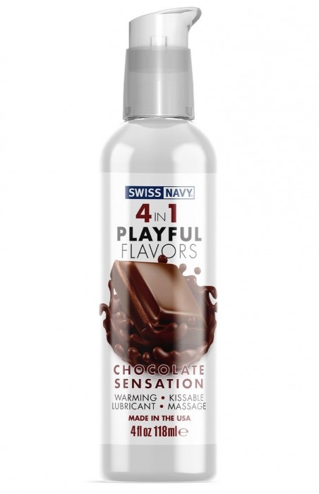 Массажный гель 4-в-1 Chocolate Sensation с ароматом шоколада - 118 мл. - Swiss navy - купить с доставкой в Туле