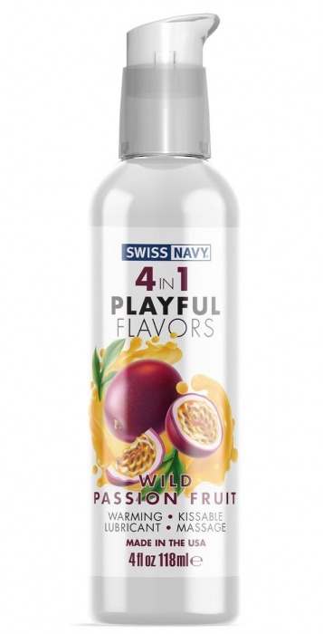 Массажный гель 4-в-1 Wild Passion Fruit с ароматом маракуйи - 118 мл. - Swiss navy - купить с доставкой в Туле