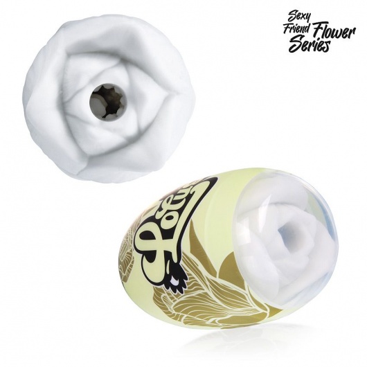Белый нереалистичный мастурбатор в форме бутона цветка Lotus - 1137 - в Туле купить с доставкой