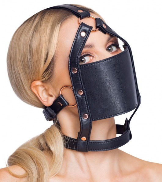 Черный намордник с кляпом-шаром Head Harness With A Gag - Orion - купить с доставкой в Туле