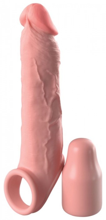 Телесная насадка-удлинитель 2 Inch Silicone X-tension with Strap - 20,3 см. - Pipedream - в Туле купить с доставкой