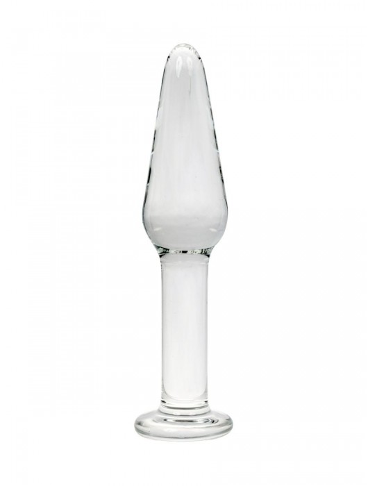Прозрачный удлиненный анальный плаг из стекла - 12 см. - EGZO