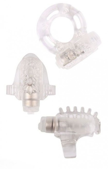 Набор из 3 прозрачных эрекционных колец с вибрацией Teasers Ring Kit - Chisa - в Туле купить с доставкой