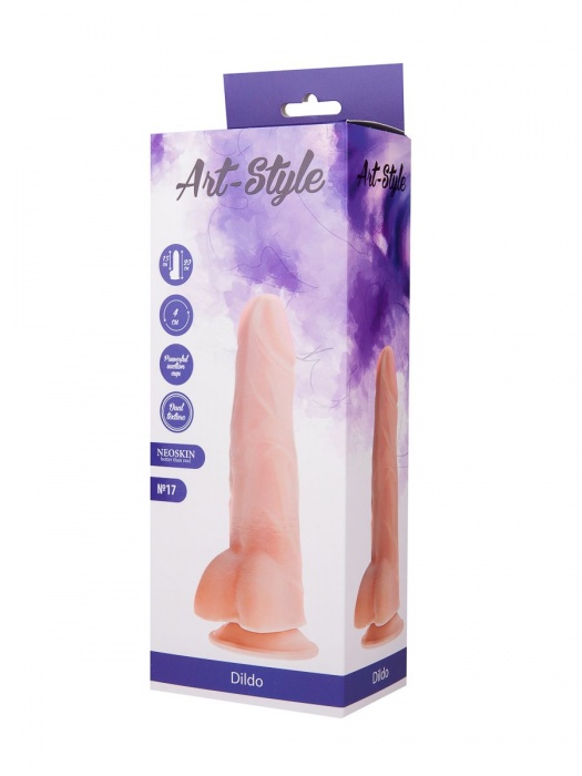 Фаллоимитатор на присоске ART-Style №17 с выраженным рельефом - 19 см. - Art-Style