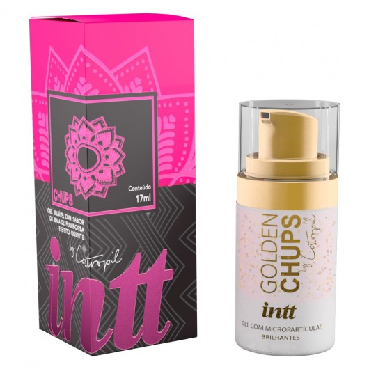Возбуждающий гель Golden Chups с малиновым ароматом - 17 мл. - INTT - купить с доставкой в Туле