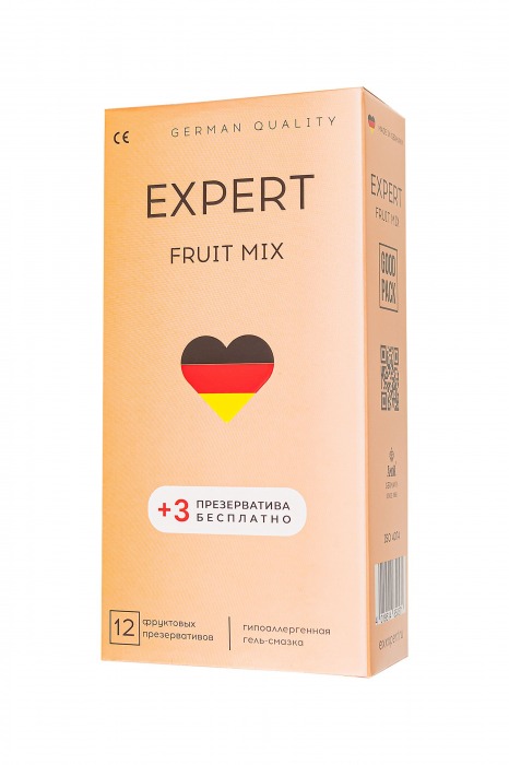 Ароматизированные презервативы EXPERT Fruit Mix - 12 шт.(+3 в подарок) - Expert - купить с доставкой в Туле