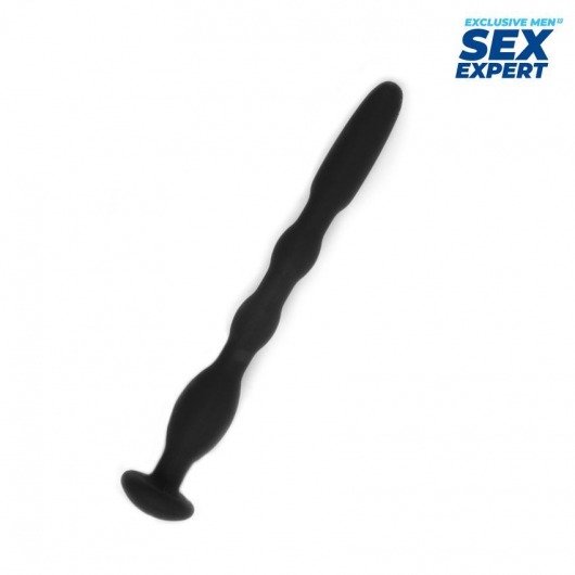 Черный силиконовый уретральный стимулятор - 10 см. - Sex Expert - купить с доставкой в Туле