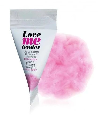 Съедобное согревающее массажное масло Love Me Tender Cotton Candy с ароматом сладкой ваты - 10 мл. - Love to Love - купить с доставкой в Туле