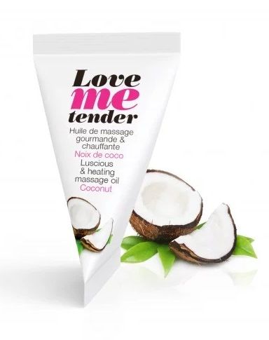 Съедобное согревающее массажное масло Love Me Tender Cocos с ароматом кокоса - 10 мл. - Love to Love - купить с доставкой в Туле