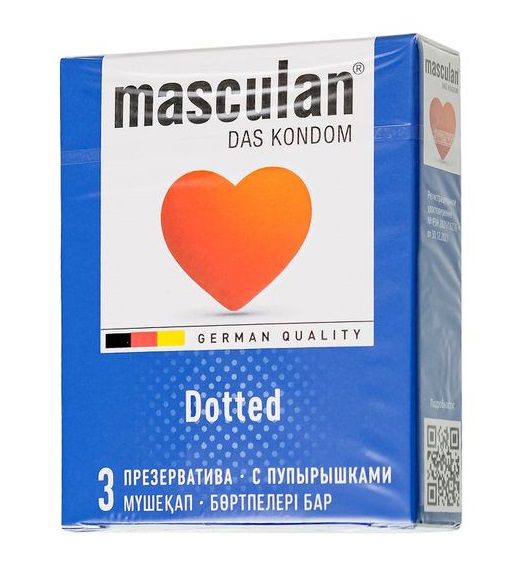 Презервативы с пупырышками Masculan Dotted - 3 шт. - Masculan - купить с доставкой в Туле