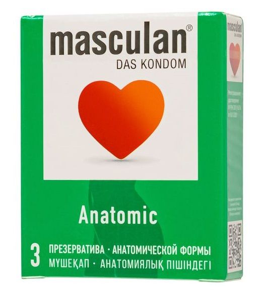 Презервативы анатомической формы Masculan Anatomic - 3 шт. - Masculan - купить с доставкой в Туле
