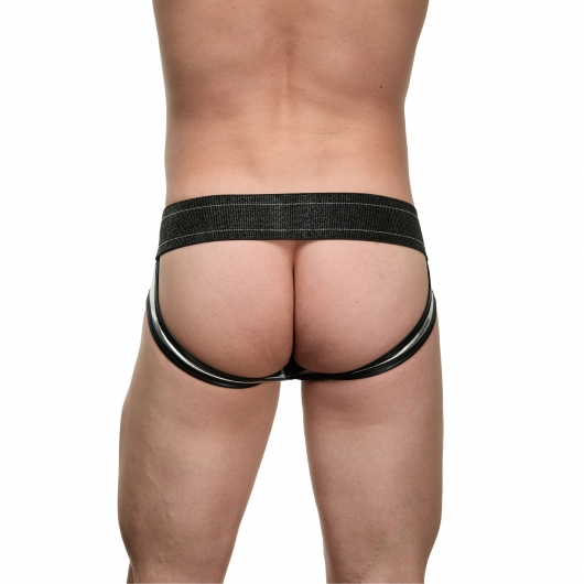 Мужские блестящие серебристо-черные трусы-джоки - La Blinque купить с доставкой