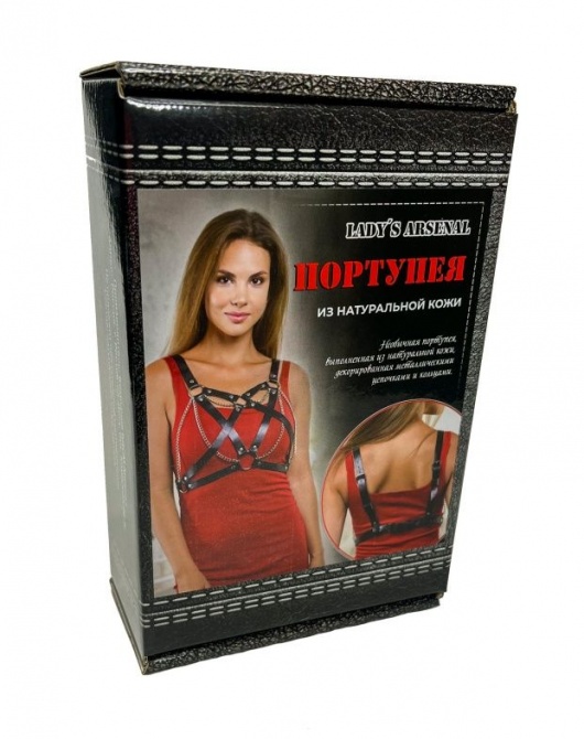 Портупея из натуральной кожи с цепочками - БДСМ Арсенал - купить с доставкой в Туле