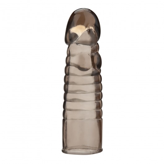 Дымчатая насадка-удлинитель Ribbed Realistic Penis Enhancing Sleeve Extension - 15,2 см. - BlueLine - в Туле купить с доставкой