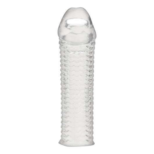 Текстурированная насадка на пенис Clear Textured Penis Enhancing Sleeve Extension - 16,5 см. - BlueLine - в Туле купить с доставкой