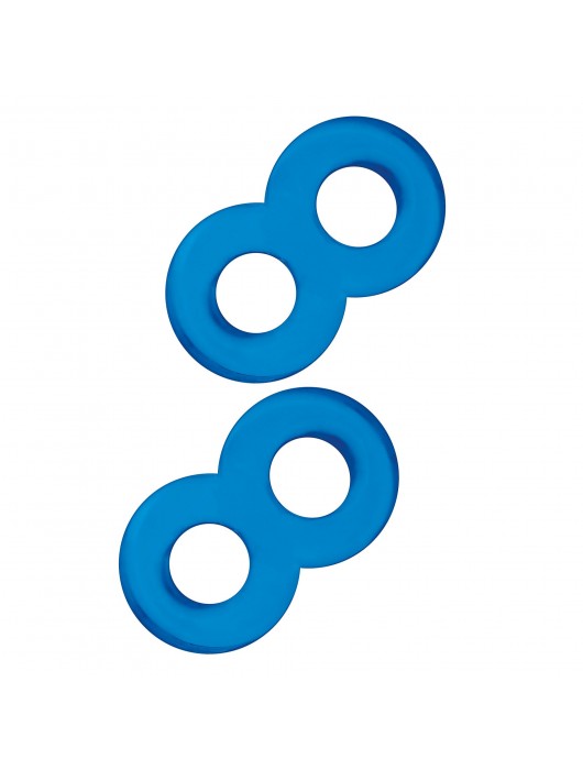Комплект из 2 эрекционных колец-восьмерок 2-Pack Duo Cock And Ball Stamina Enhancement Ring - BlueLine - в Туле купить с доставкой
