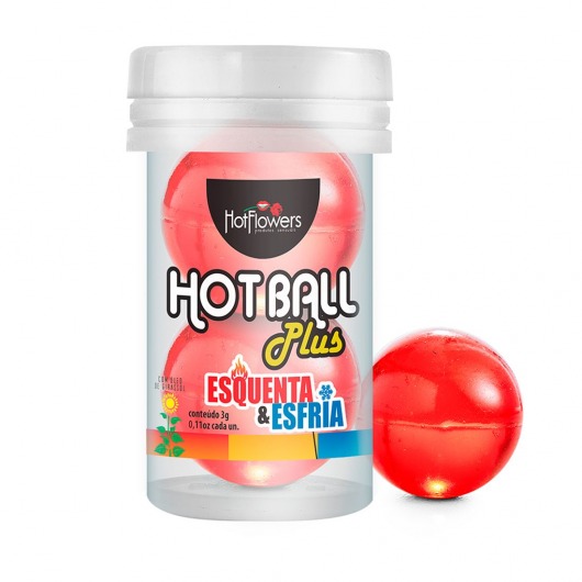 Лубрикант на масляной основе Hot Ball Plus с охлаждающе-разогревающим эффектом (2 шарика по 3 гр.) - HotFlowers - купить с доставкой в Туле