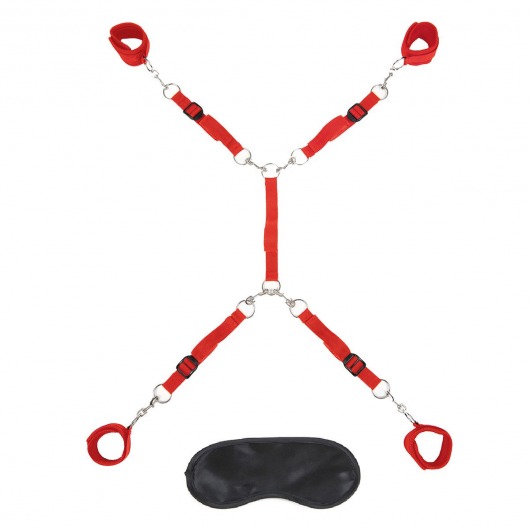 Красная фиксация на матрас Classic Bedspreader - Lux Fetish - купить с доставкой в Туле